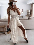 Women's Lace Embroidery Maxi Dress