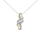 14K Gold Diamond Cross Bypass Necklace