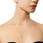 14K Gold Diamond Cross Bypass Necklace