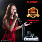 5Core Wireless Microphone VHF Handheld with 1 Lav Mic + Receiver
