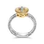 18K Gold Diamond Cross Ring