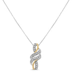 14K Gold Diamond Cross Bypass Necklace