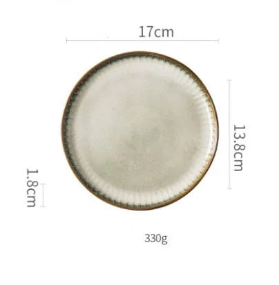 Japanese Ceramic Plates & Rice Bowl Set