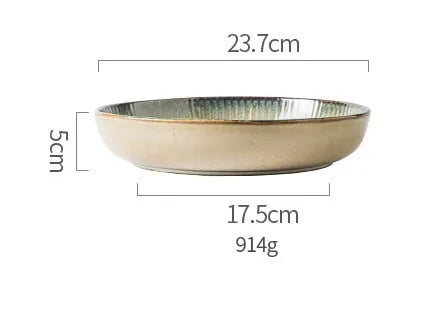 Japanese Ceramic Plates & Rice Bowl Set