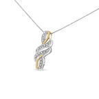 14K Gold Diamond Cross Bypass Necklace