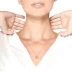 14K Gold Diamond Ribbon Heart Necklace